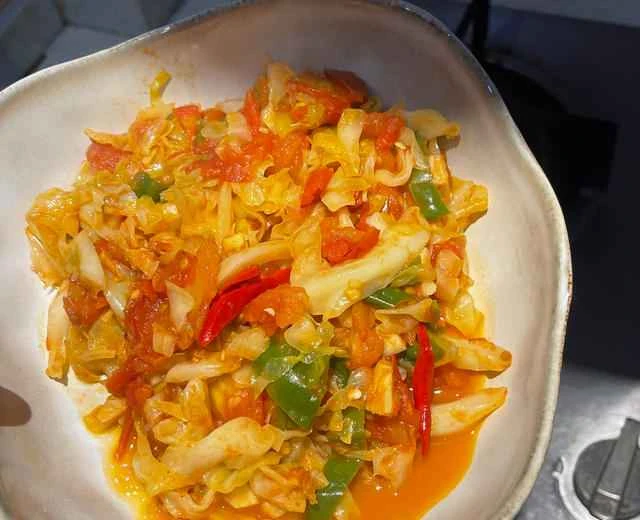 Recipe for stir-fried tomatoes and cabbage