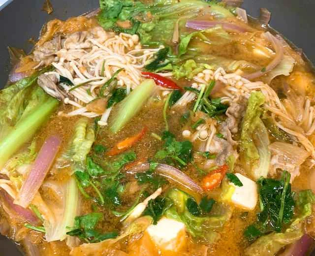 #Homemade# Kimchi Beef Tofu Miso Soup