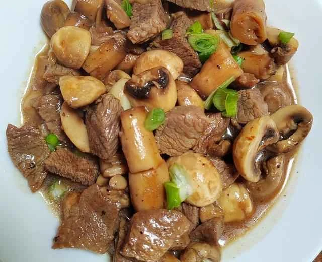 Recipe for stir-fried beef with mushrooms
