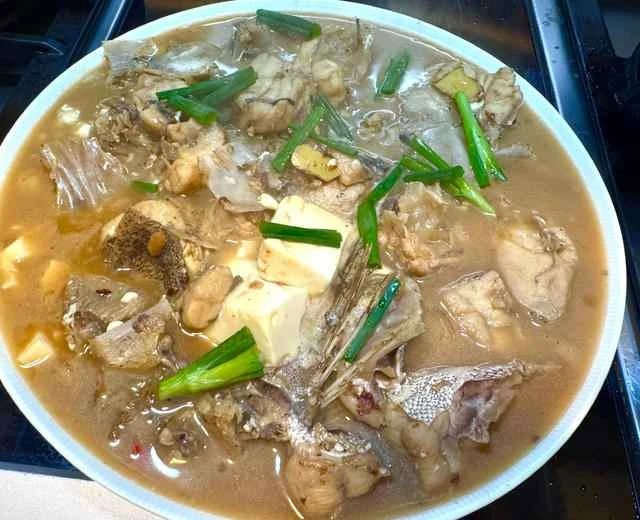 Braised grouper head with tofu