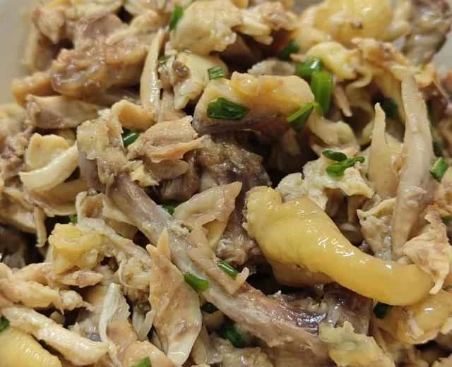 Salt-baked shredded chicken recipe