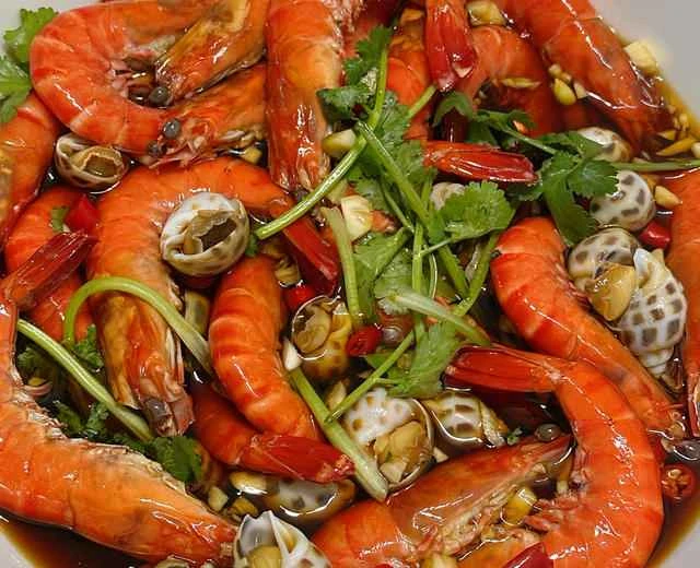 Recipe for small seafood with Sprite and wasabi sauce