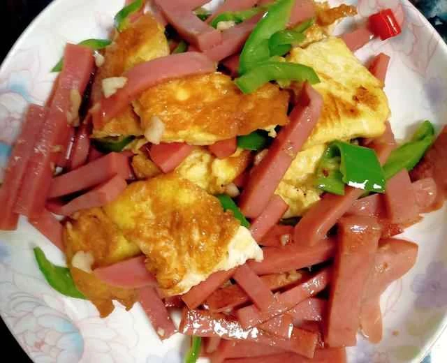 Recipe for luncheon meat and scrambled eggs