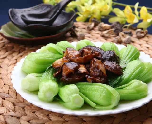 Recipe for Oyster Sauce Shiitake Mushrooms and Vegetable Seedlings