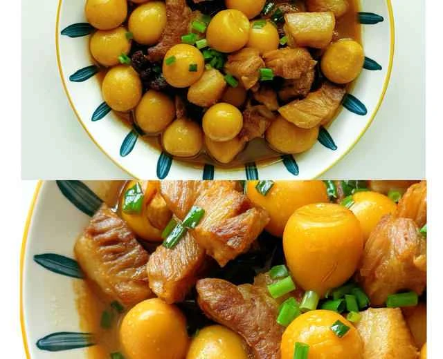 Braised pork with quail eggs recipe